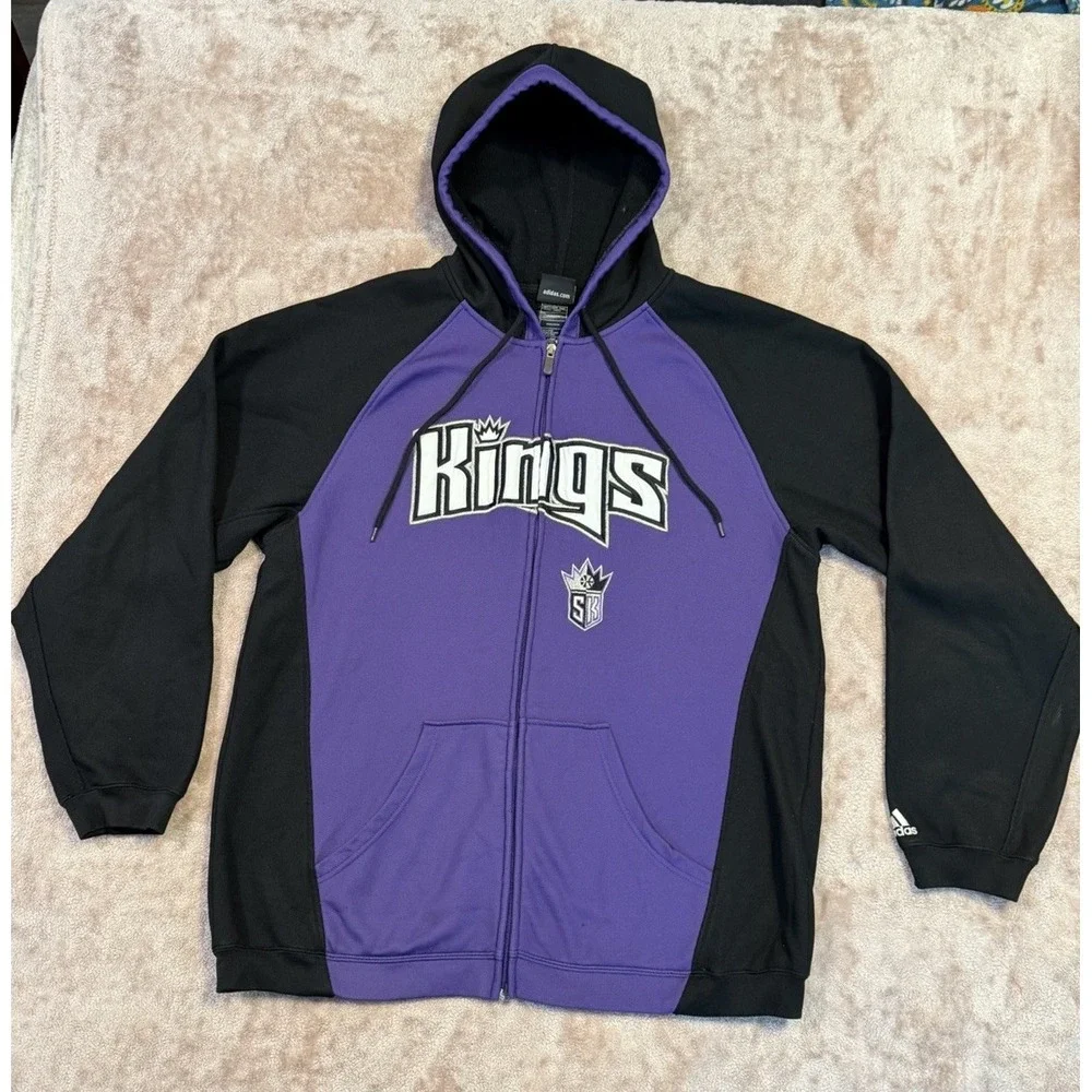 Sacramento Kings Mens L Black NBA Basketball Zip Up Hoodie - Flaws See Pics